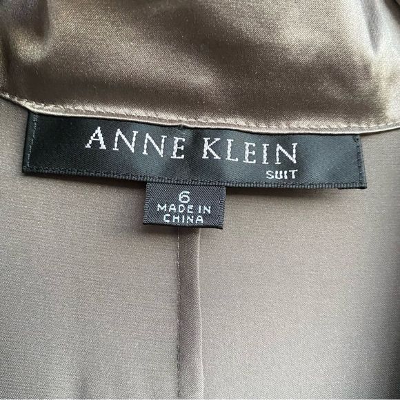 Anne Klein Silk Fitted Taupe Blouse/Top-Side Zip-Empire Waist Sz 6 - Picture 4 of 13